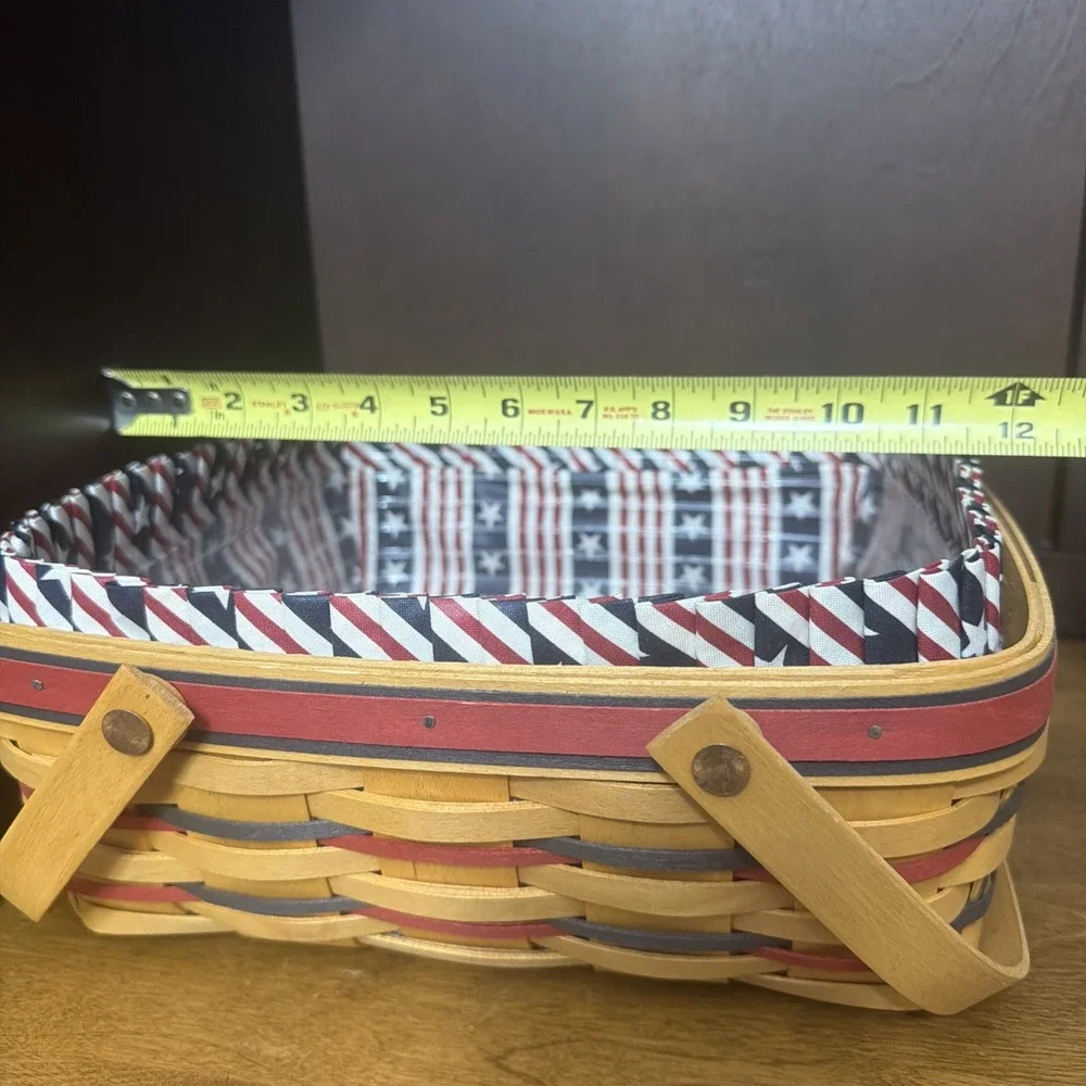 Longaberger 1998 All American Pie Basket Protector Liner & Tie Patriotic VTG
